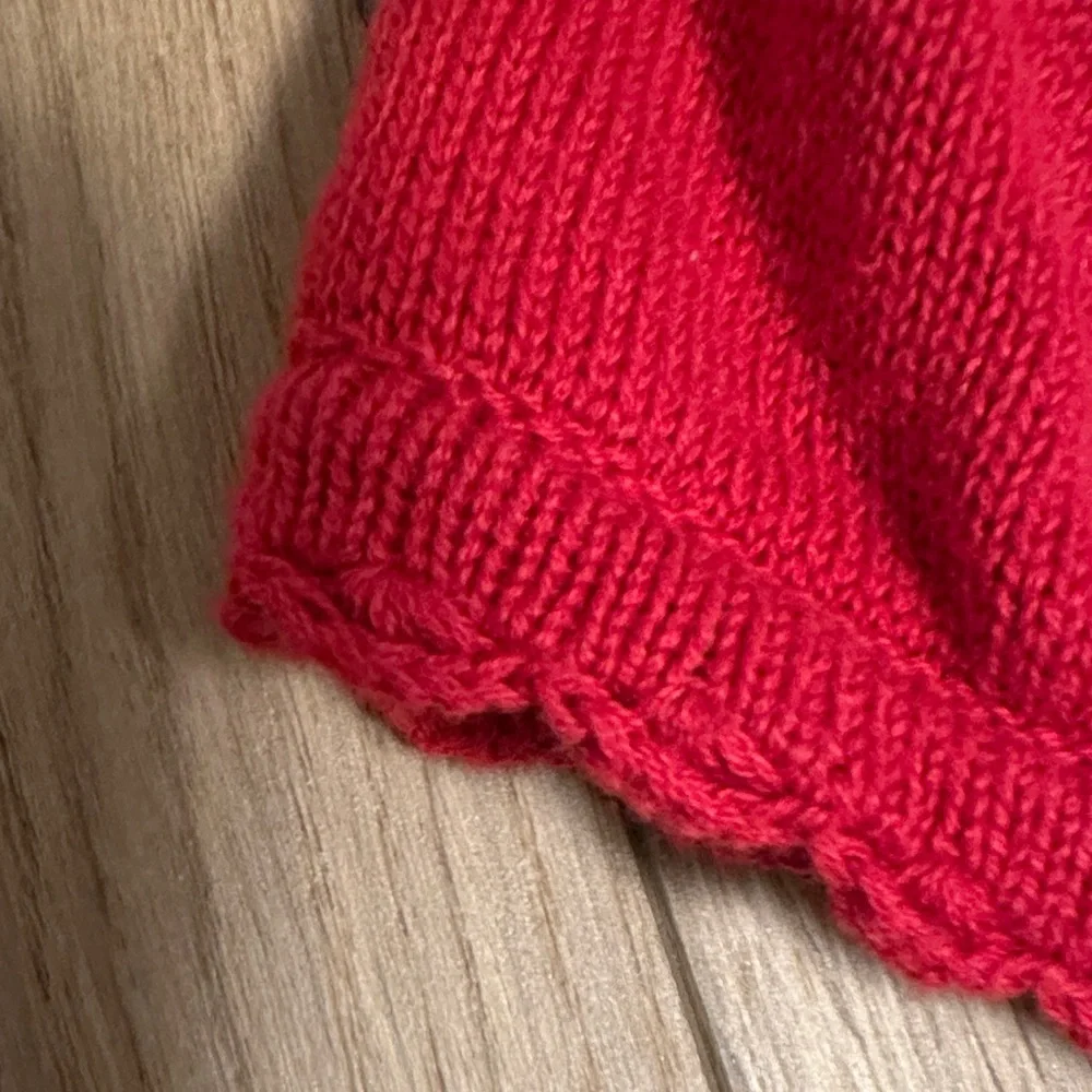Janie and Jack Bright Red French beret style Knit Hat 6-12 months